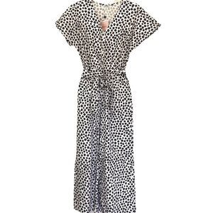 Monki Asos Black White Floral Retro Playsuit Short Sleeve Jumpsuit Size XS